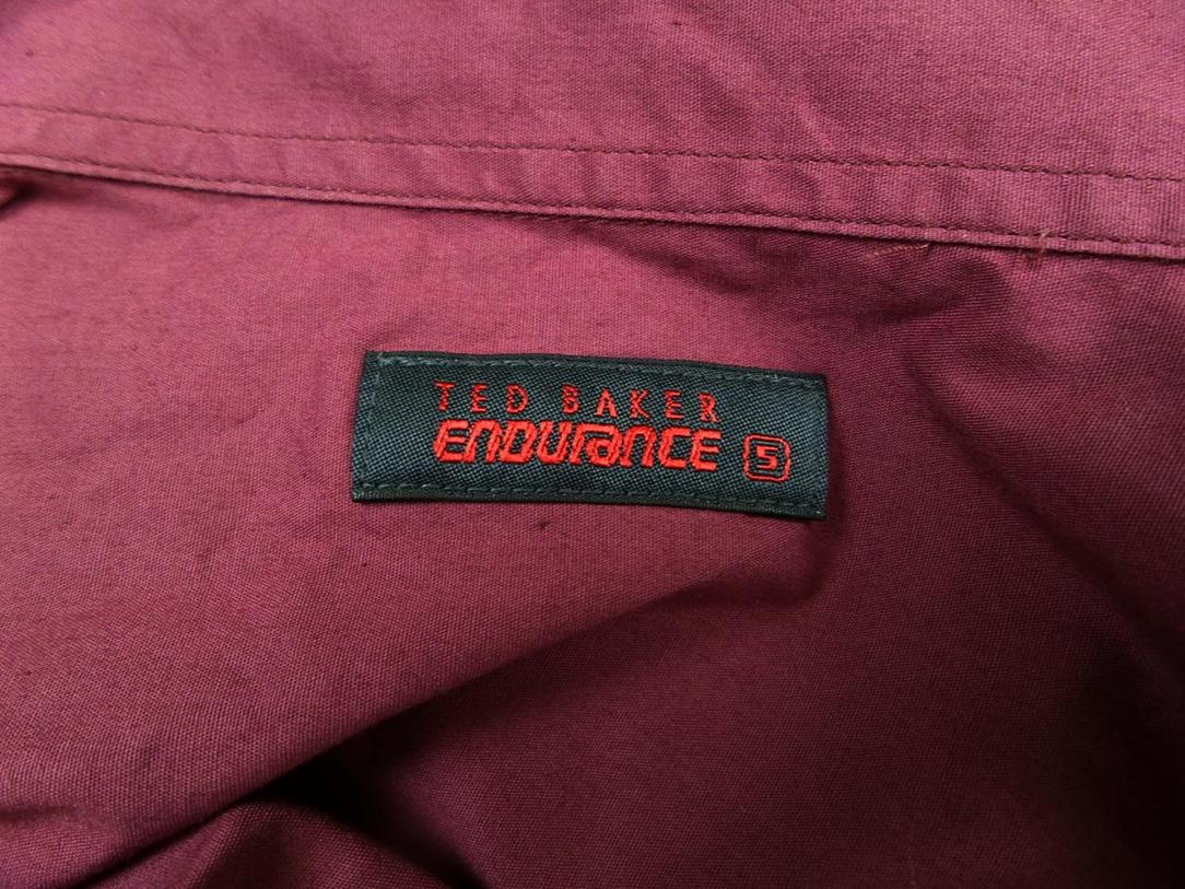 20170828_155751.jpg Ted Baker Endurance Rozmiar 5 Kolor Bordowy Kołnierz Męska Koszula Casual Krótki rękaw Materiał Bawełna