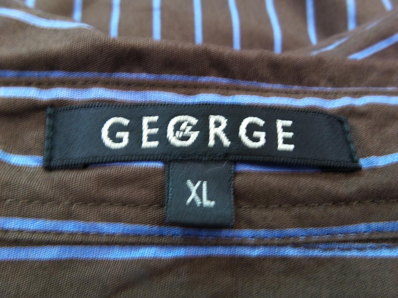 20170829_091526.jpg George Rozmiar XL Kolor Brązowy Kołnierz Męska Koszula Casual Długi rękaw Materiał Bawełna