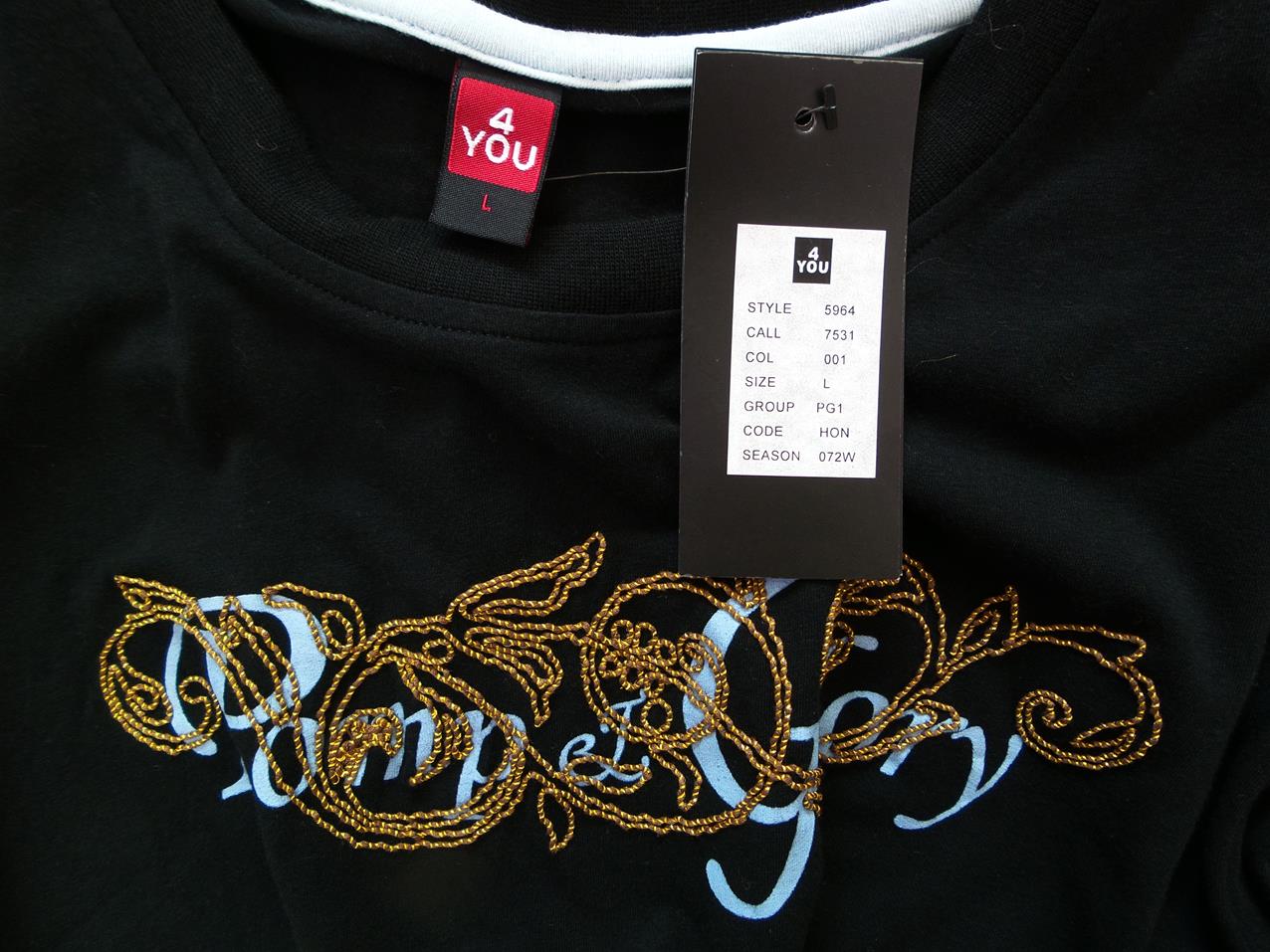 4 You Rozmiar L Kolor Czarny Crew Neck Tunika Bluzka Długi rękaw Materiał Bawełna 4 You Rozmiar L Kolor Czarny Crew Neck Tunika Bluzka Długi rękaw Materiał Bawełna
