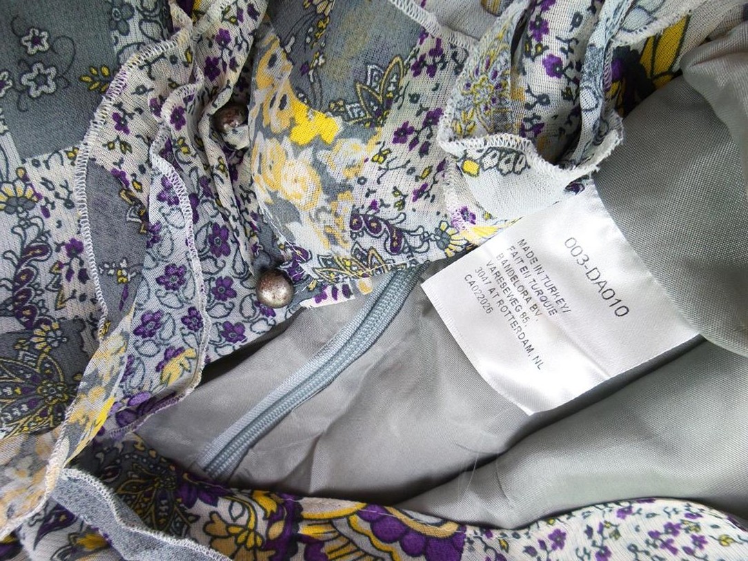 BANDOLERA Rozmiar 38 Kolor Szary Okrągły dekolt Sukienka A-Line Krótki rękaw Midi BANDOLERA Rozmiar 38 Kolor Szary Okrągły dekolt Sukienka A-Line Krótki rękaw Midi