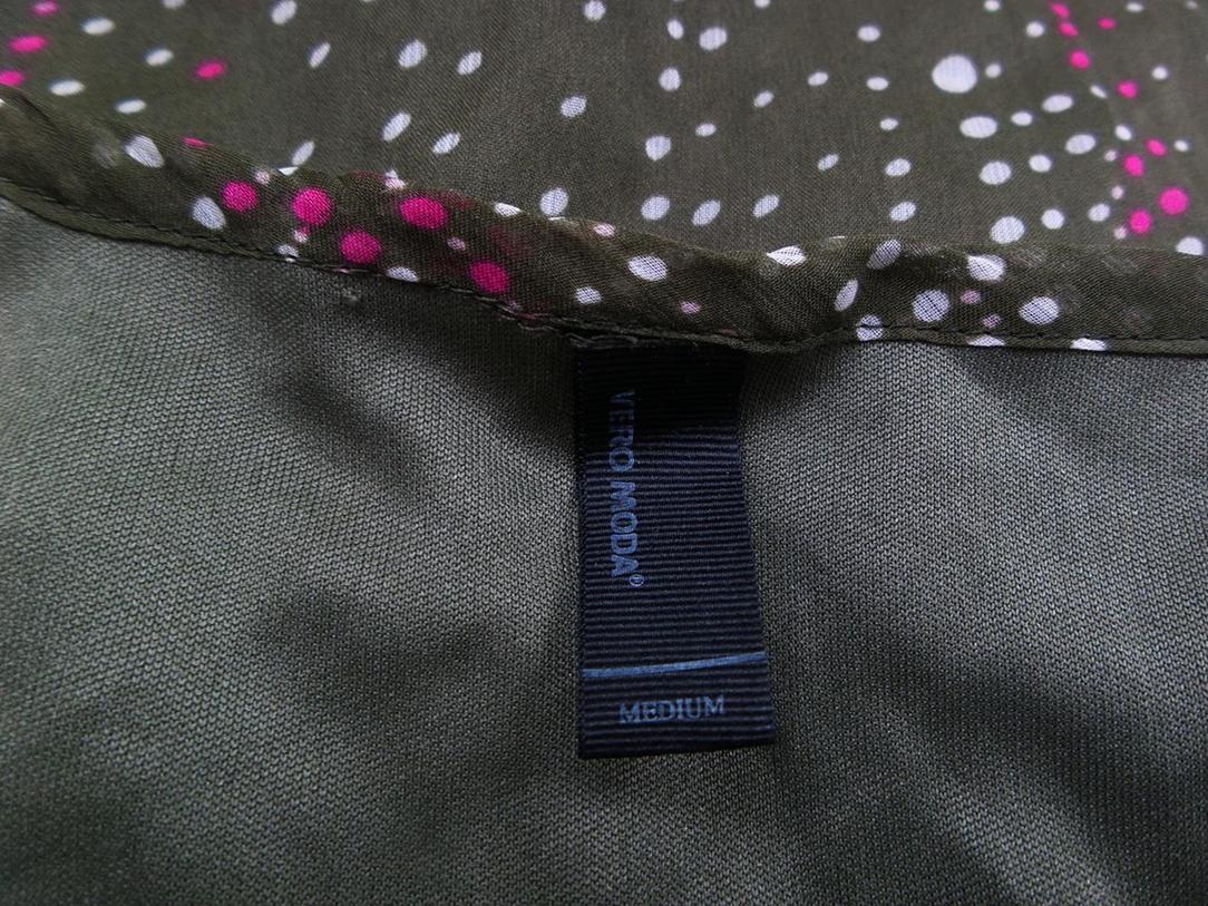 Vero moda Rozmiar M Kolor Zielony Grochy W serek Bluzka Długi rękaw