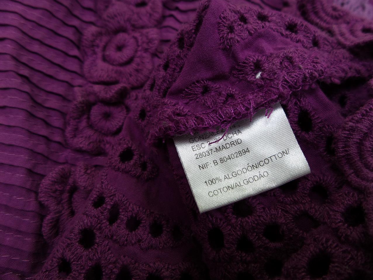 Fransa Rozmiar S Kolor Purpurowy Kwadratowy dekolt Tunika Bluzka Bezrękawnik Materiał Bawełna Fransa Rozmiar S Kolor Purpurowy Kwadratowy dekolt Tunika Bluzka Bezrękawnik Materiał Bawełna