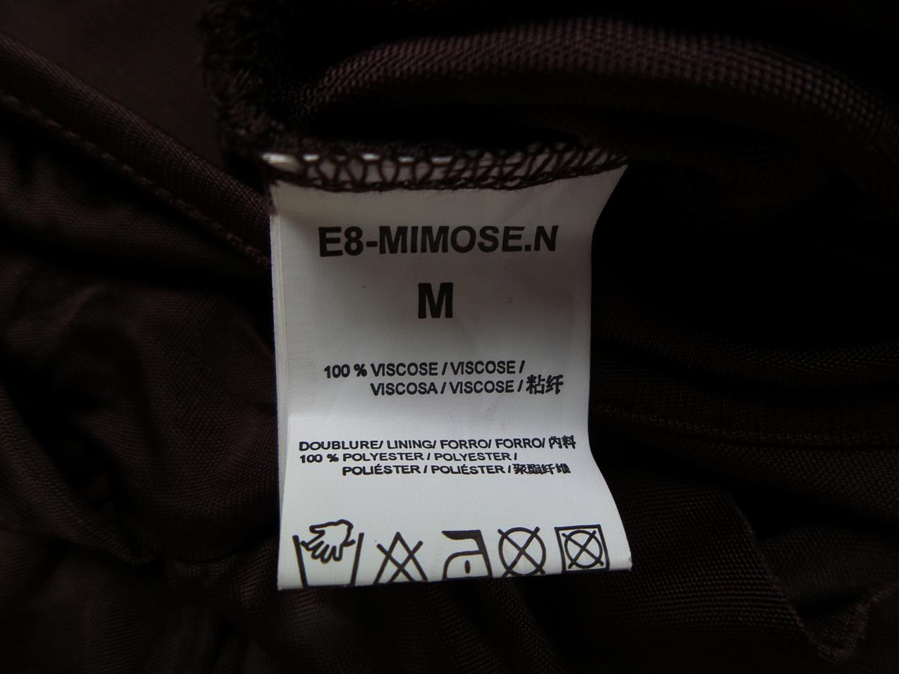 Morgan Rozmiar M Kolor Brązowy Kwadratowy dekolt Sukienka A-Line Bezrękawnik Midi Materiał Wiskoza