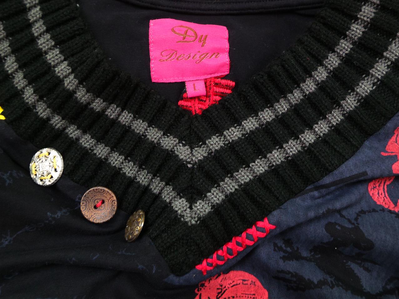 Dy Design Rozmiar L Kolor Czarny Okrągły dekolt Sukienka Sweterkowa Długi rękaw Krótka Materiał Bawełna Dy Design Rozmiar L Kolor Czarny Okrągły dekolt Sukienka Sweterkowa Długi rękaw Krótka Materiał Bawełna