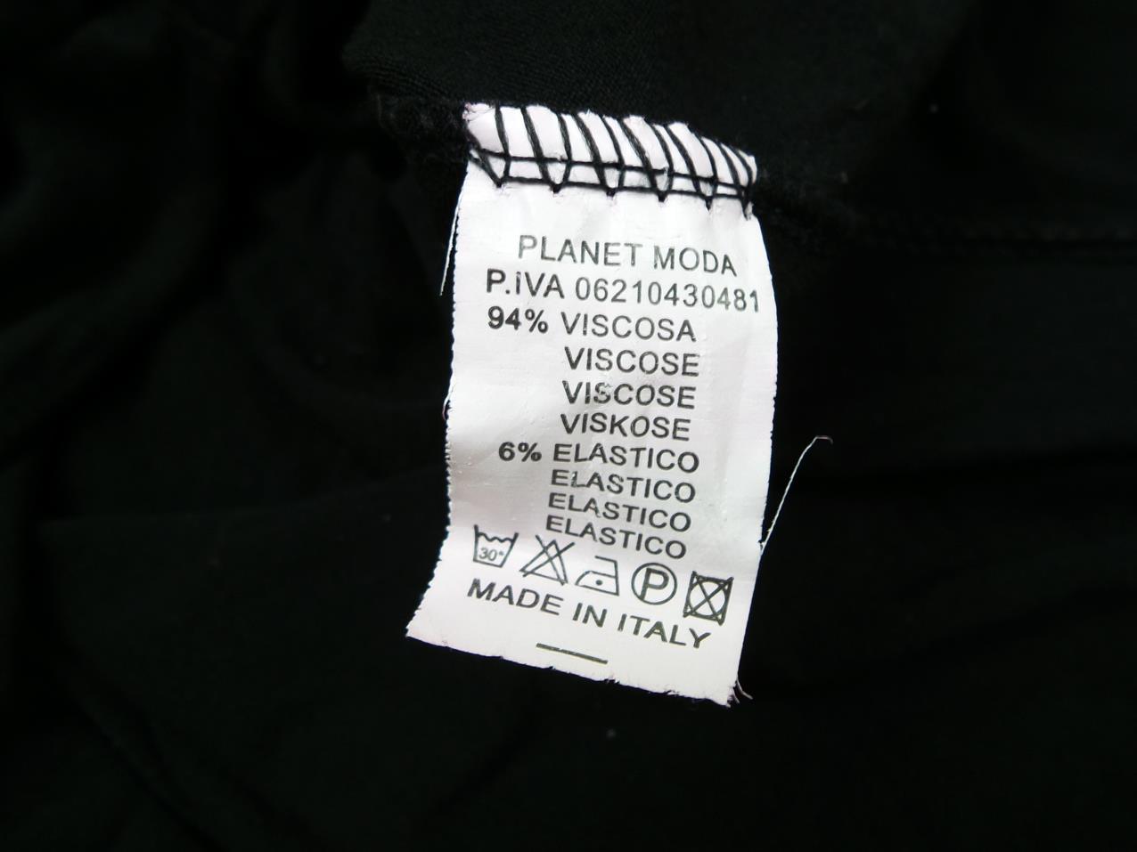 Made in Italy Rozmiar 38 Kolor Czarny Okrągły dekolt Suknia Balowa Sukienka Wieczorowa Bezrękawnik Midi Materiał Wiskoza