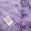 J.Jill Rozmiar XS Kolor Lawendowy Damask Paisley Kołnierz Koszula Zapinana Bluzka Rękaw 3/4 Materiał Len