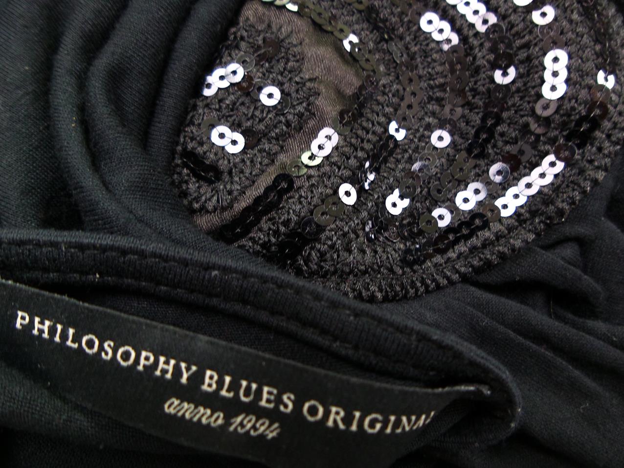 Philosophy blues original Rozmiar M Kolor Czarny W serek Tunika Bluzka Rękaw 3/4 Materiał Wiskoza Philosophy blues original Rozmiar M Kolor Czarny W serek Tunika Bluzka Rękaw 3/4 Materiał Wiskoza