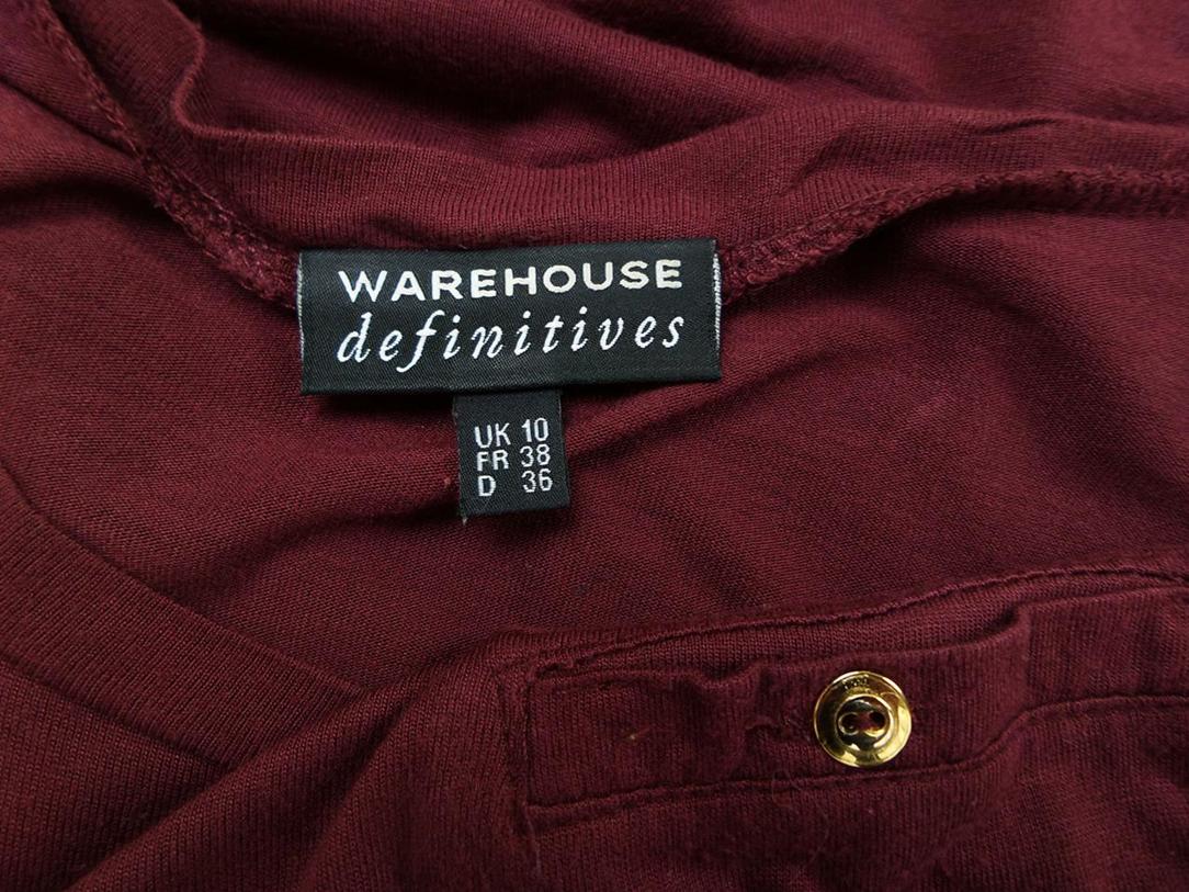 Warehouse Rozmiar 36 Kolor Bordowy Okrągły dekolt Tunika Bluzka Krótki rękaw Materiał Wiskoza Warehouse Rozmiar 36 Kolor Bordowy Okrągły dekolt Tunika Bluzka Krótki rękaw Materiał Wiskoza