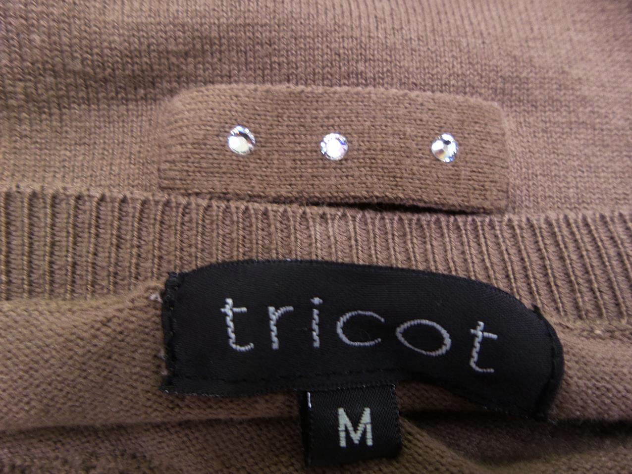 Tricot Rozmiar M Kolor Brązowy W łódkę Tunika Bluzka Rękaw 3/4 Materiał Bawełna Tricot Rozmiar M Kolor Brązowy W łódkę Tunika Bluzka Rękaw 3/4 Materiał Bawełna