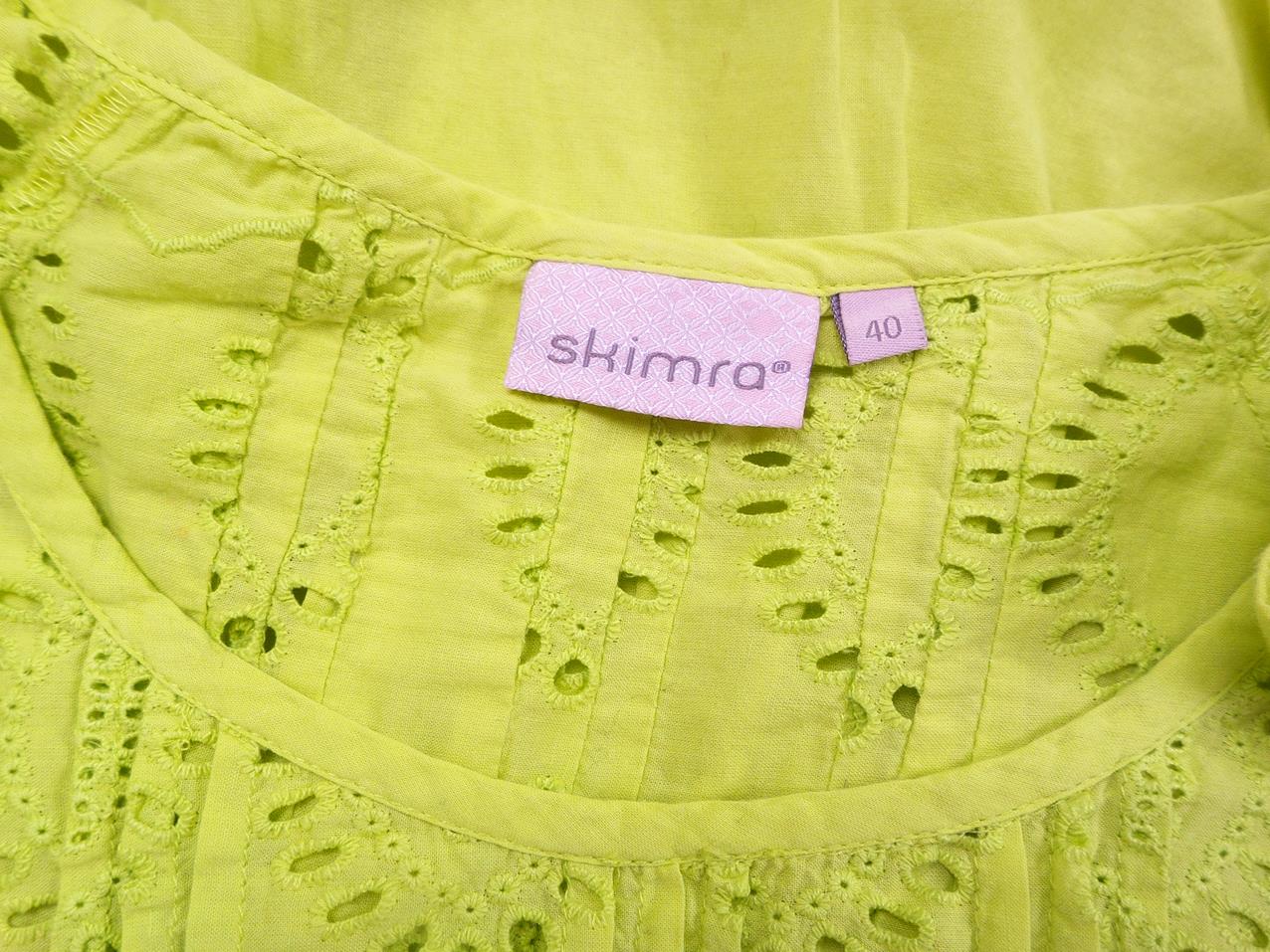 Skimra Rozmiar 40 Kolor Limonkowa Zieleń Okrągły dekolt Tunika Bluzka Rękaw 3/4 Materiał Bawełna Skimra Rozmiar 40 Kolor Limonkowa Zieleń Okrągły dekolt Tunika Bluzka Rękaw 3/4 Materiał Bawełna