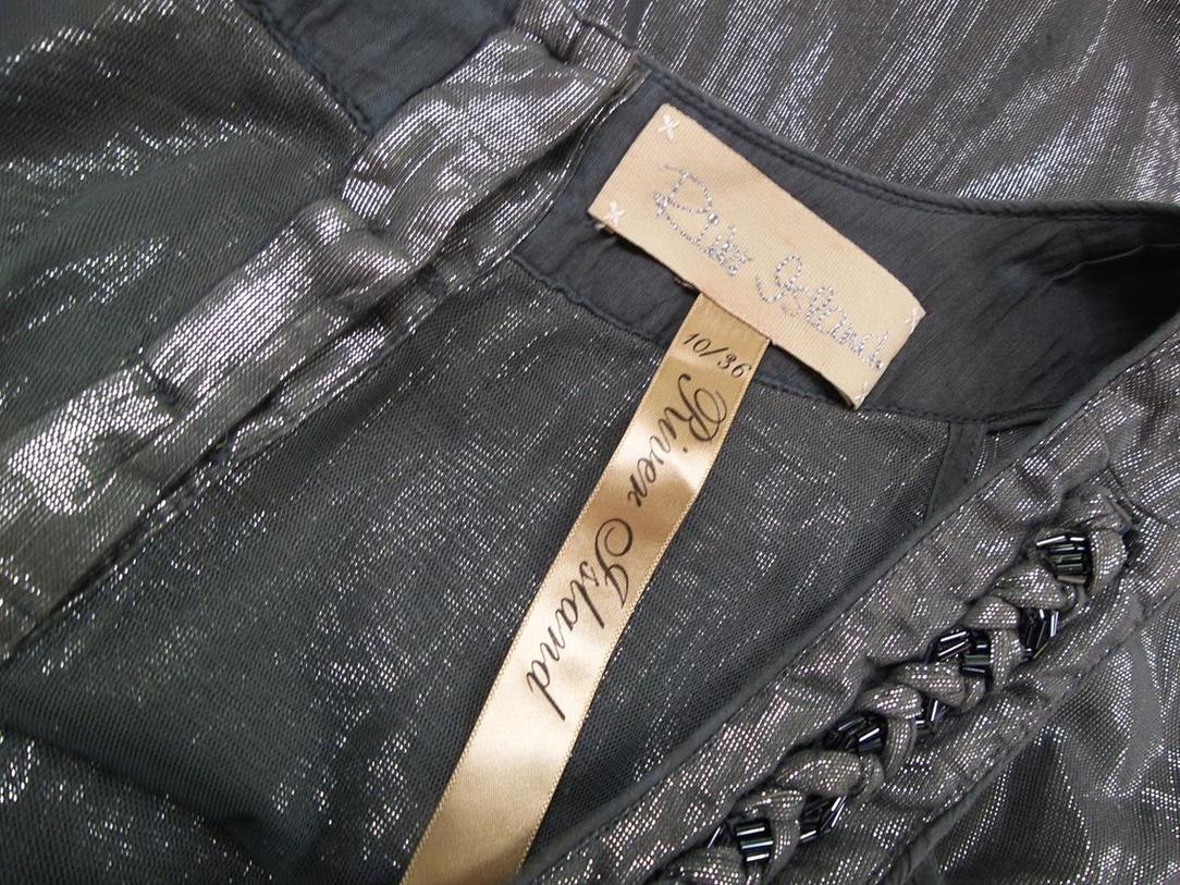 River island Rozmiar 36 Kolor Srebrny Okrągły dekolt Bluzka Bezrękawnik