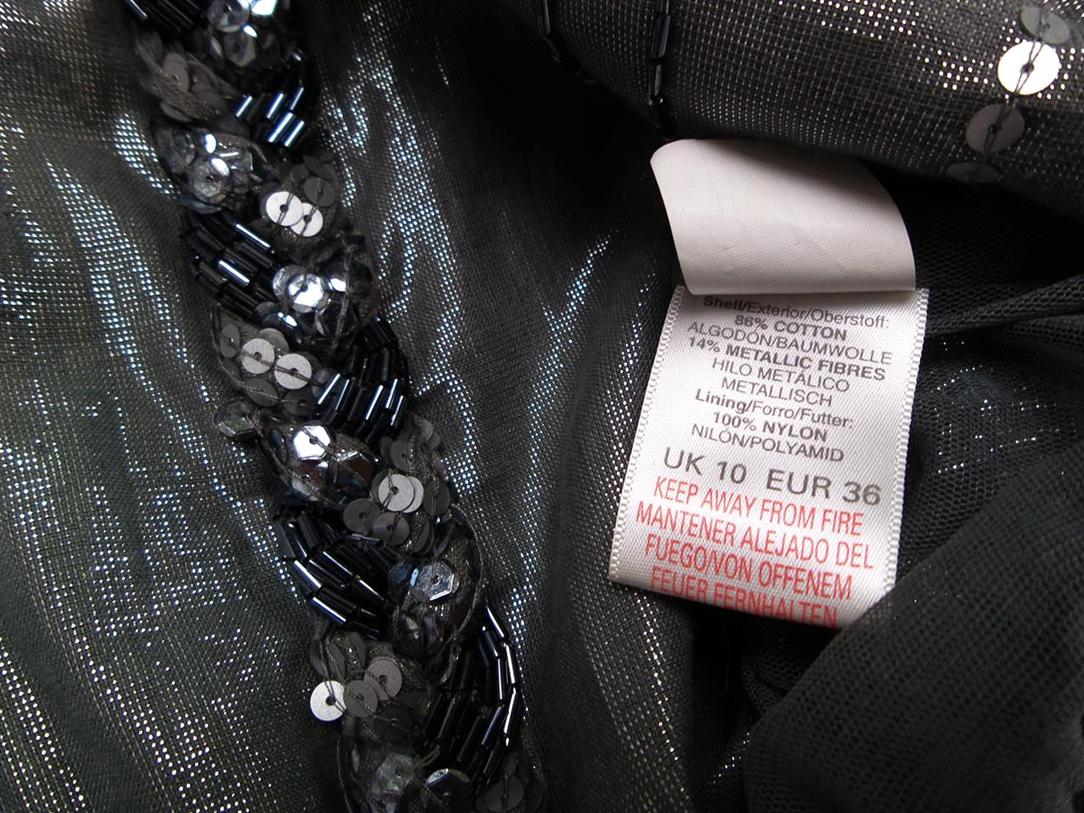 River island Rozmiar 36 Kolor Srebrny Okrągły dekolt Bluzka Bezrękawnik