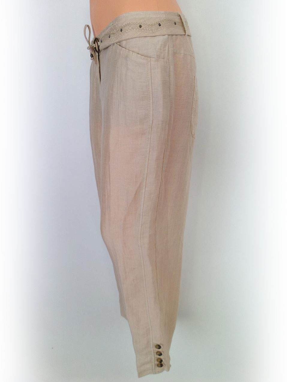 20170926_142428.jpg Gerry weber Rozmiar 38 Kolor Kremowy Spodnie Casual Materiał Len