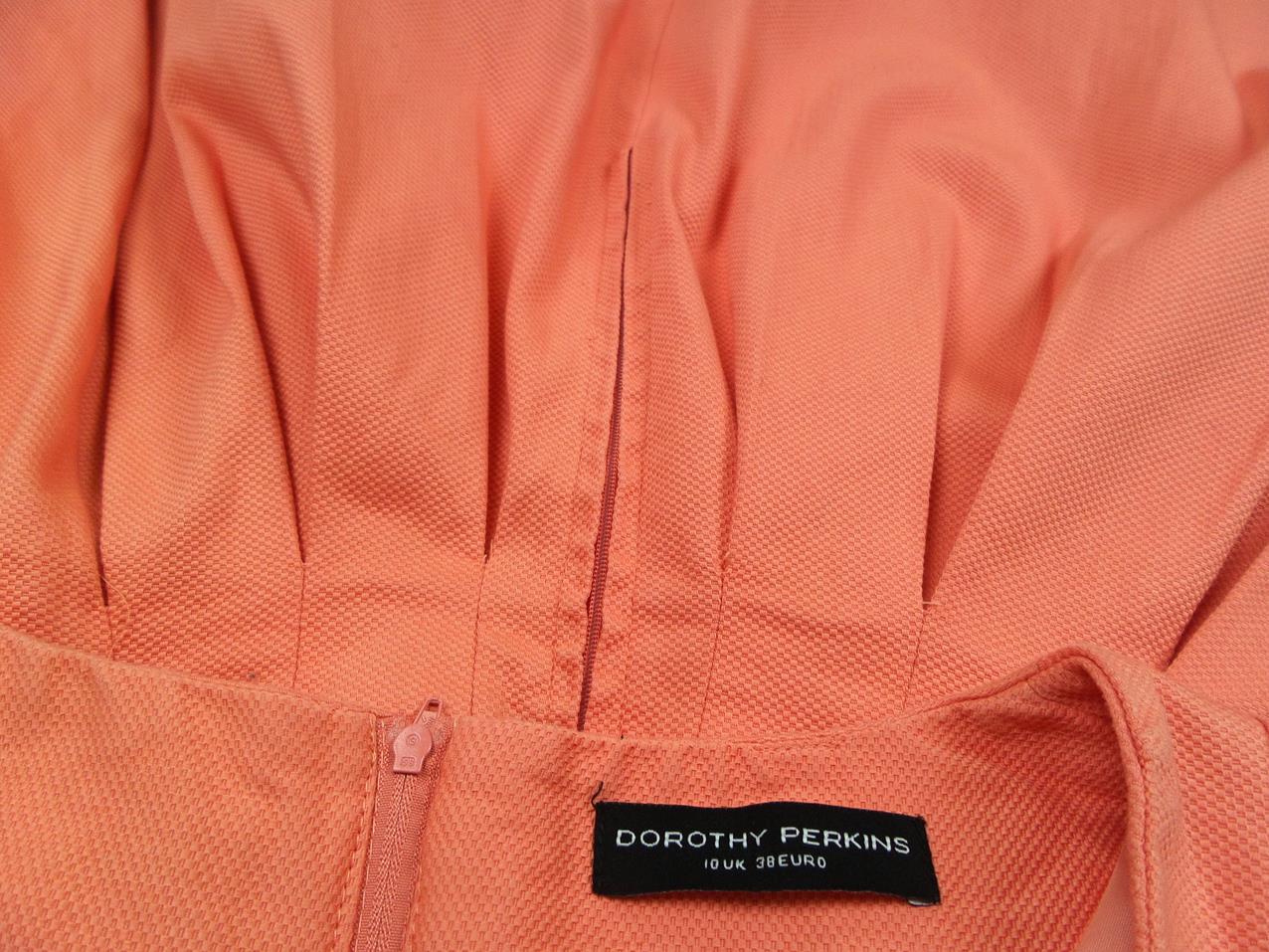 Dorothy perkins Rozmiar 38 Kolor Pomarańczowy Kwadratowy dekolt Sukienka A-Line Krótki rękaw Do Kolan Materiał Bawełna Dorothy perkins Rozmiar 38 Kolor Pomarańczowy Kwadratowy dekolt Sukienka A-Line Krótki rękaw Do Kolan Materiał Bawełna
