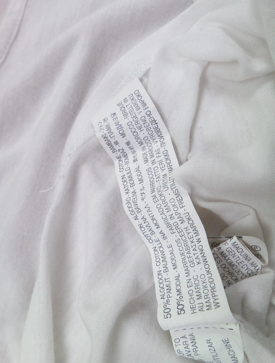 Zara Rozmiar M Kolor Biały Okrągły dekolt T-Shirt Krótki rękaw Materiał Bawełna