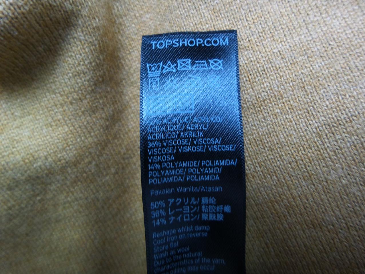 Topshop Rozmiar 34 Kolor Beżowy Pół golf Długi Sweter Tunika Długi rękaw Materiał Akryl Topshop Rozmiar 34 Kolor Beżowy Pół golf Długi Sweter Tunika Długi rękaw Materiał Akryl