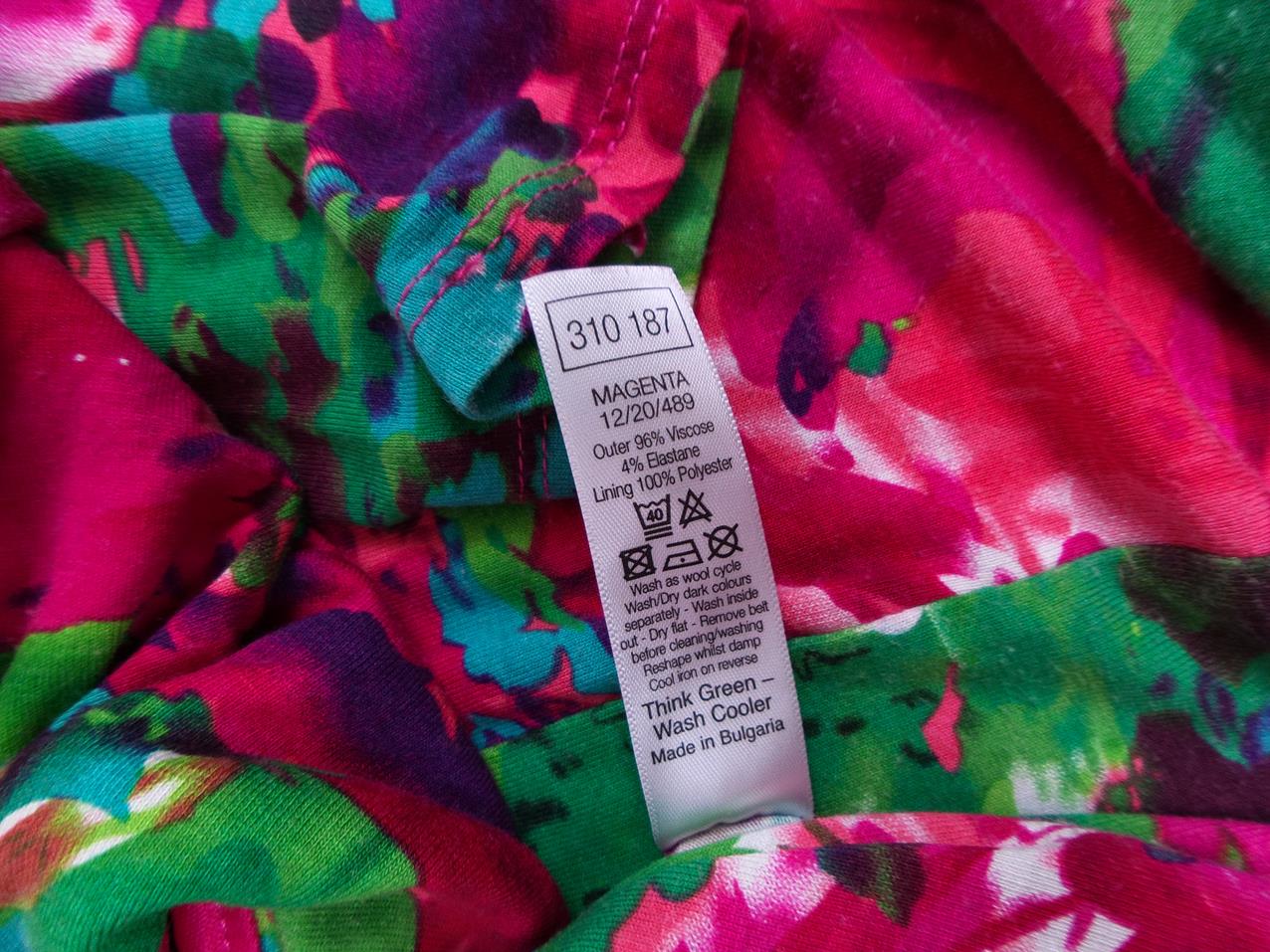 M & co Rozmiar 12 (40) Kolor Różowy Spódnica Maxi Rękaw 3/4 Długa Materiał Wiskoza