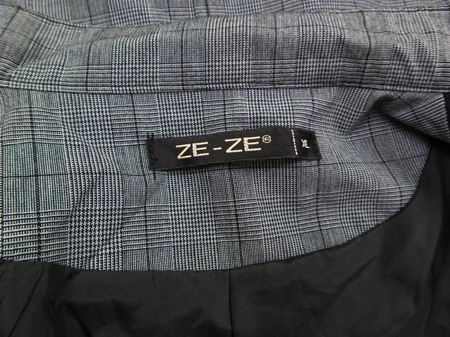 Ze - ze Rozmiar XL Kolor Szary Kołnierz Żakiet z zapięciem Długi rękaw