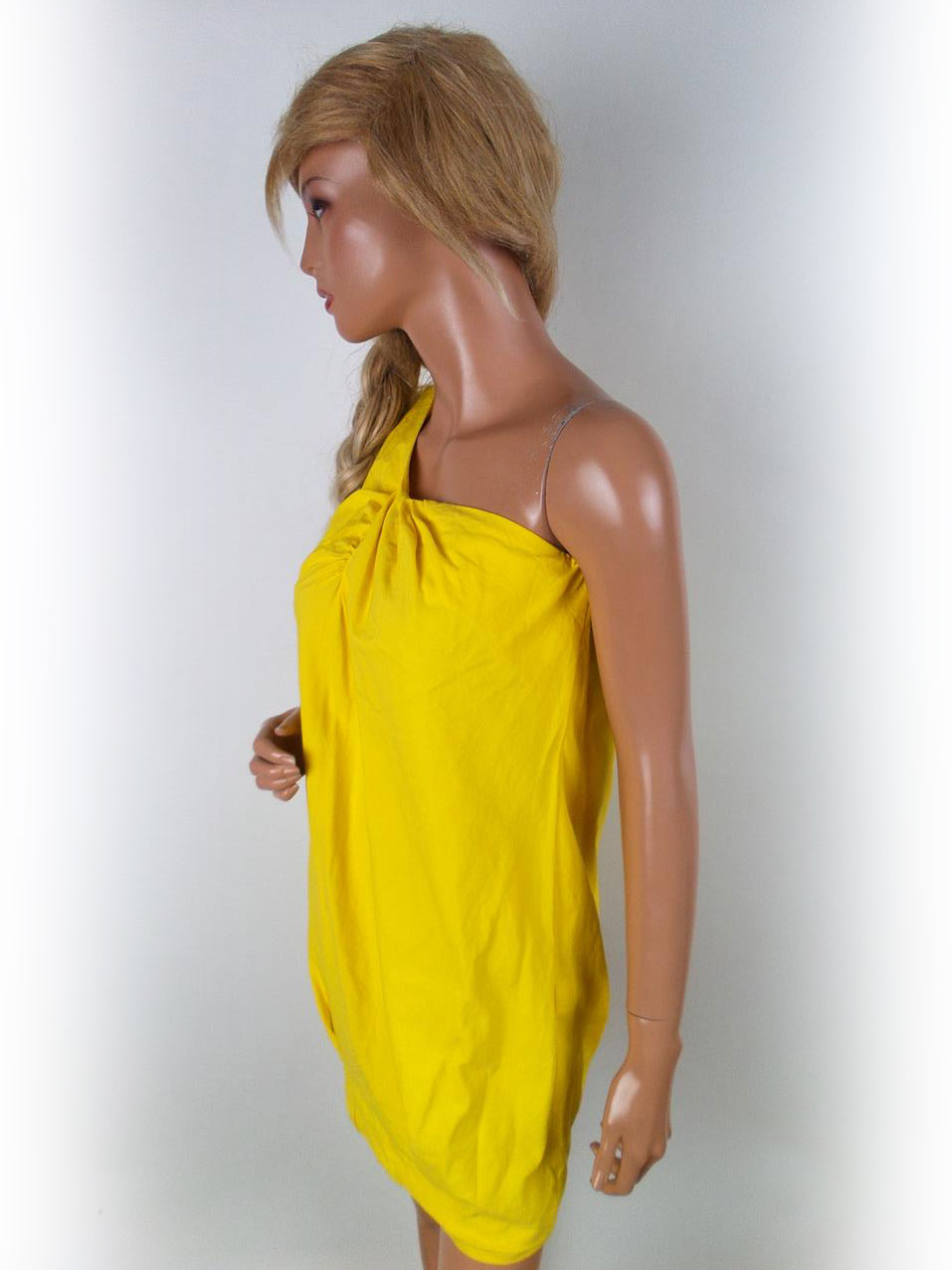 River island Rozmiar 8 (36) Kolor Żółty Na Jedno Ramię Sukienka Mini Bezrękawnik Krótka Materiał Bawełna River island Rozmiar 8 (36) Kolor Żółty Na Jedno Ramię Sukienka Mini Bezrękawnik Krótka Materiał Bawełna