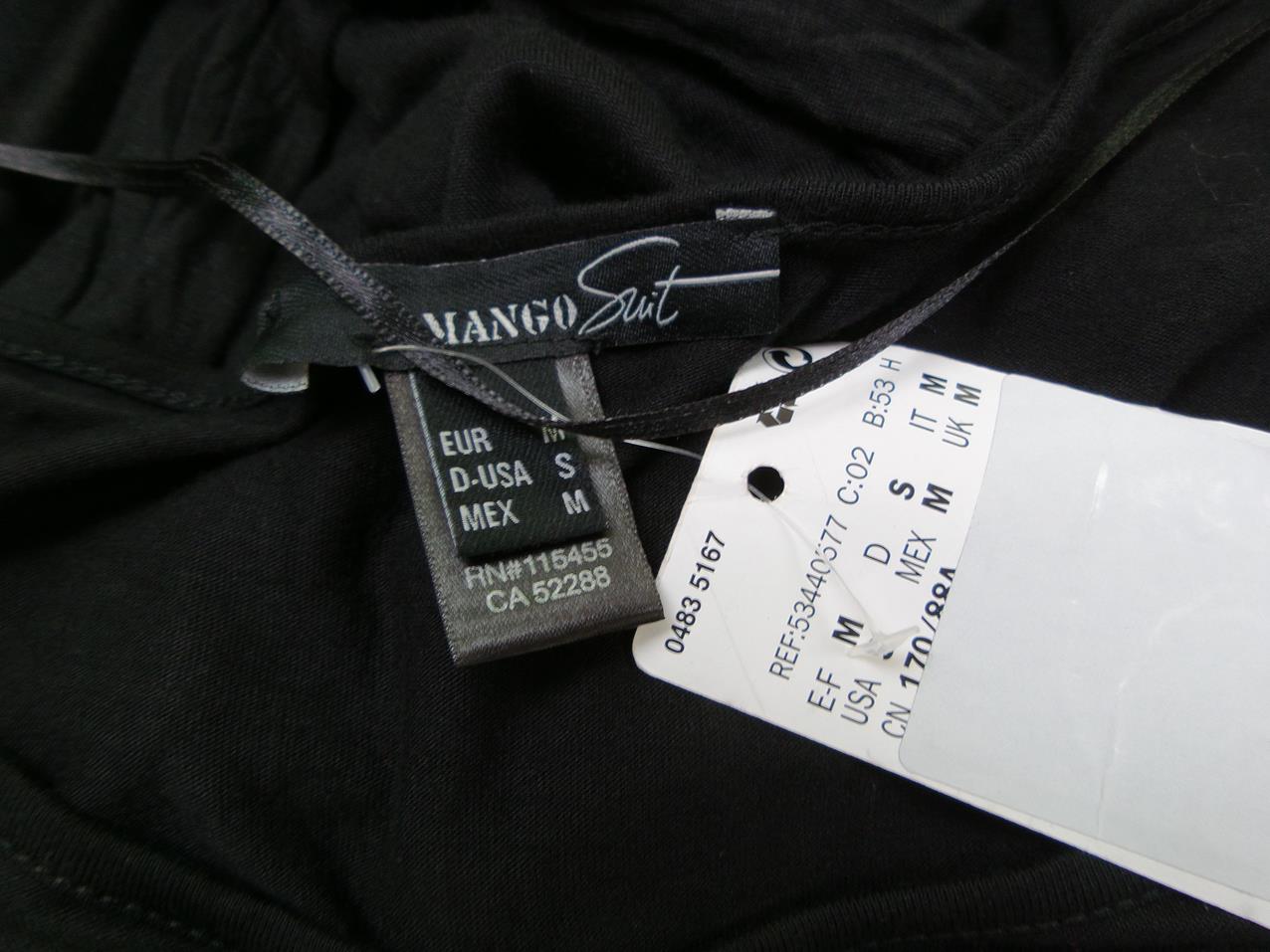 Mango Rozmiar M Kolor Czarny Dekolt U Sukienka Sheath Rękaw 3/4 Midi Materiał Wiskoza 100% Mango Rozmiar M Kolor Czarny Dekolt U Sukienka Sheath Rękaw 3/4 Midi Materiał Wiskoza 100%