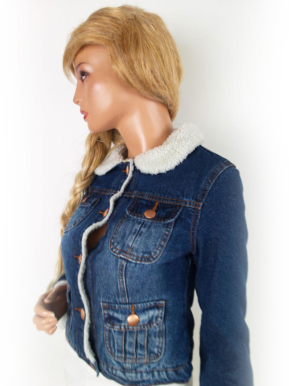 20171011_111533.jpg Denim Rozmiar 34 Kolor Granatowy Kurtka Jeansowa Długi rękaw Materiał Bawełna 100%