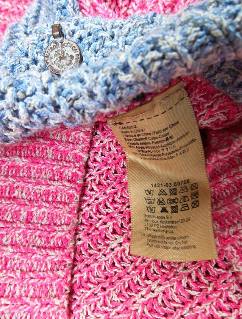 20171011_162320.jpg Maison scotch Rozmiar 4 Kolor Różowy W łódkę Długi Sweter Tunika Długi rękaw Materiał Akryl Gruba dzianina