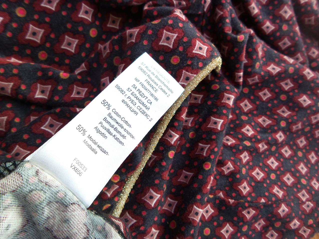 La Redoute Rozmiar 46/48 Okrągły dekolt Sukienka Prostokątna Długi rękaw Do Kolan Materiał Bawełna La Redoute Rozmiar 46/48 Okrągły dekolt Sukienka Prostokątna Długi rękaw Do Kolan Materiał Bawełna