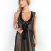 Miss selfridge Rozmiar 16 (44) Kolor Czarny Dekolt U Sukienka A-Line Bezrękawnik Do Kolan