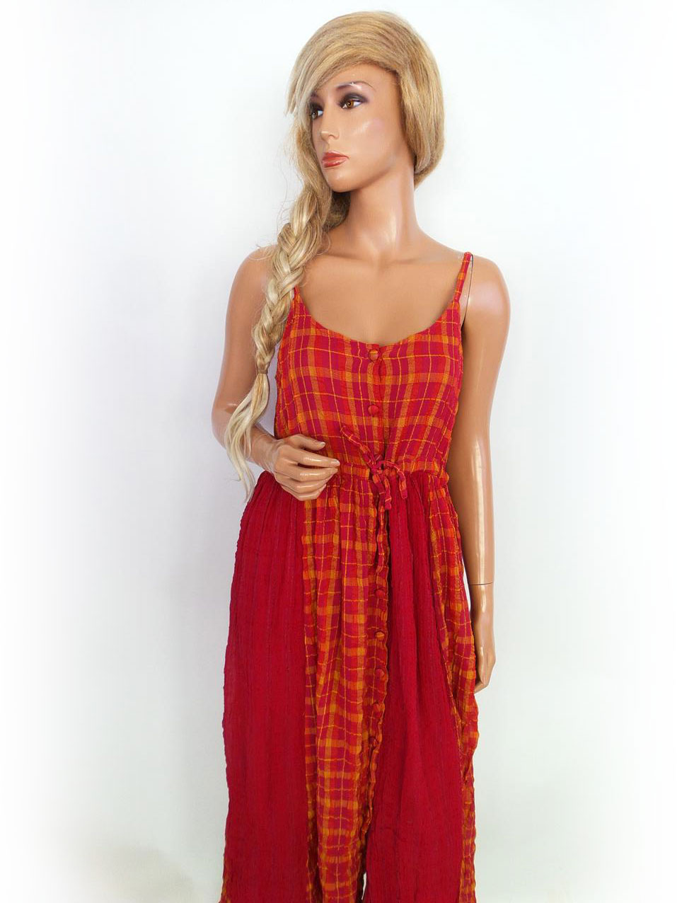 Madona Fashion Rozmiar 2 Kolor Czerwony Dekolt U Sukienka Maxi Bezrękawnik Długa Madona Fashion Rozmiar 2 Kolor Czerwony Dekolt U Sukienka Maxi Bezrękawnik Długa