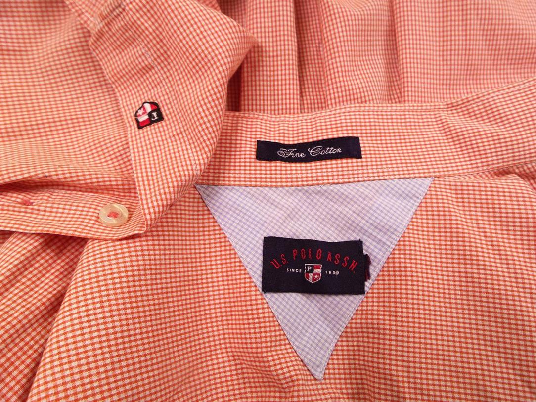 20171018_084845.jpg U.s.polo Rozmiar XL Kolor Pomarańczowy Kołnierz Męska Koszula Casual Długi rękaw Materiał Bawełna