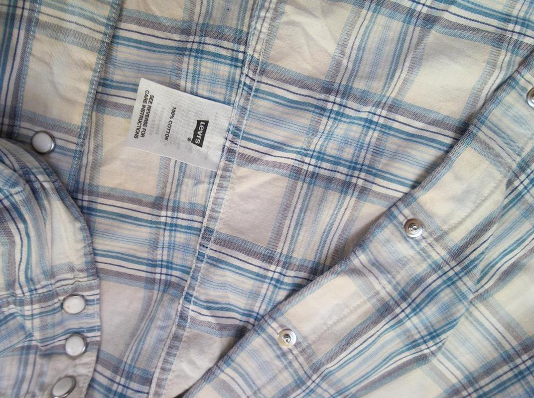 20171018_105509.jpg Levis Rozmiar M Kolor Niebieski Kołnierz Męska Koszula Casual Długi rękaw Materiał Bawełna 100%