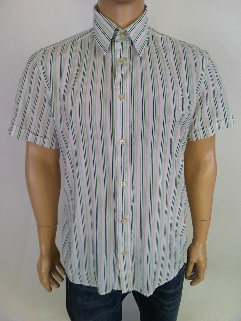 BEN SHERMAN Rozmiar M Kolor Zielony Kołnierz Męska Koszula Casual Krótki rękaw Materiał Bawełna