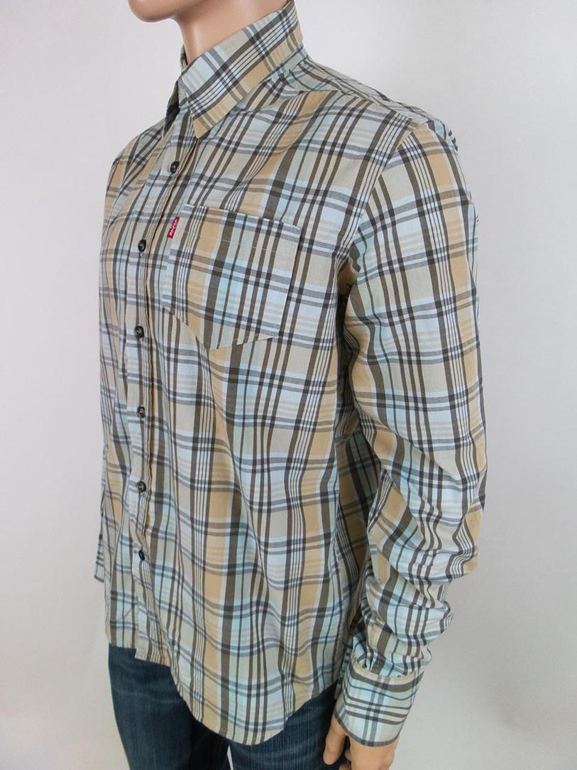 20171018_154128.jpg Levis Rozmiar M Kolor Beżowy Kołnierz Męska Koszula Casual Długi rękaw Materiał Bawełna 100%