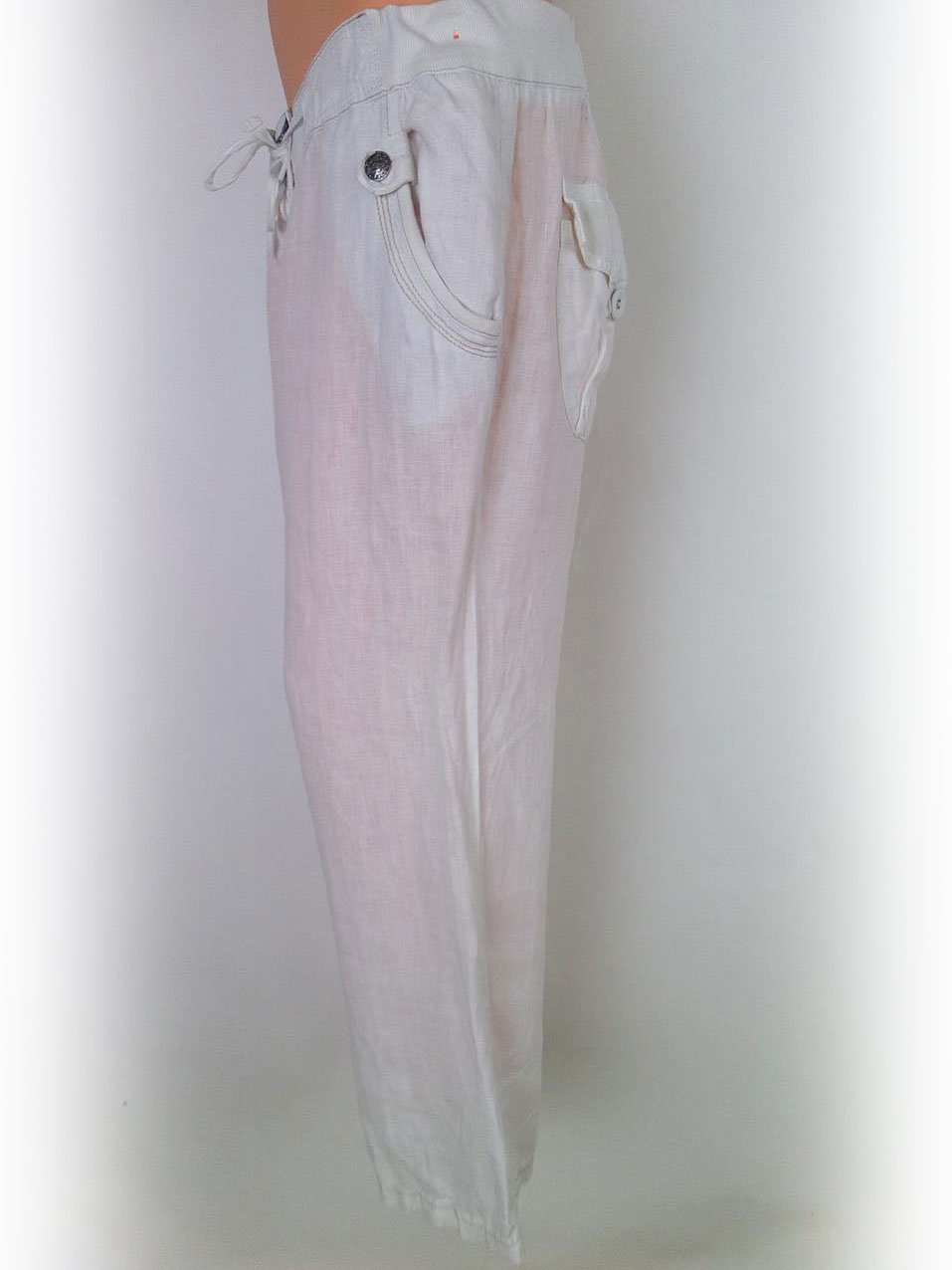 20171020_092935.jpg River island Rozmiar 12/38 Kolor Biały Spodnie Casual Materiał Len 100%