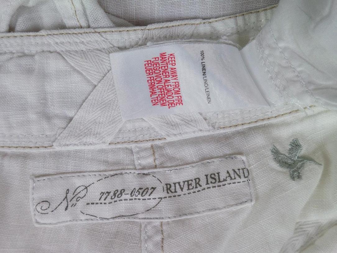20171020_093049.jpg River island Rozmiar 12/38 Kolor Biały Spodnie Casual Materiał Len 100%