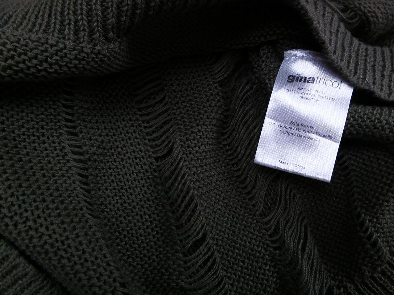 Gina Tricot Rozmiar L Kolor Zielony W łódkę Tunika Bluzka Dzianina Długi rękaw Materiał Ramie Gina Tricot Rozmiar L Kolor Zielony W łódkę Tunika Bluzka Dzianina Długi rękaw Materiał Ramie