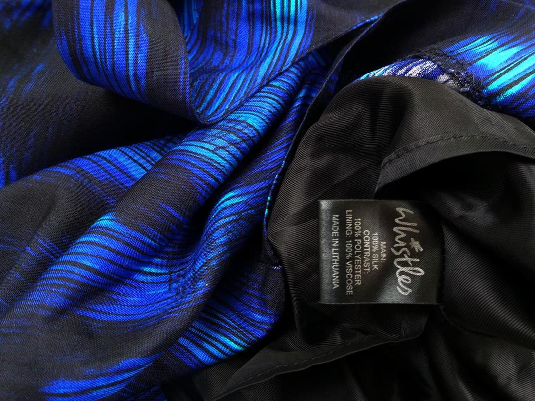 Whistles Rozmiar 38 Kolor Granatowy Dekolt U Sukienka Sheath Bezrękawnik Midi Materiał Jedwab 100% Whistles Rozmiar 38 Kolor Granatowy Dekolt U Sukienka Sheath Bezrękawnik Midi Materiał Jedwab 100%