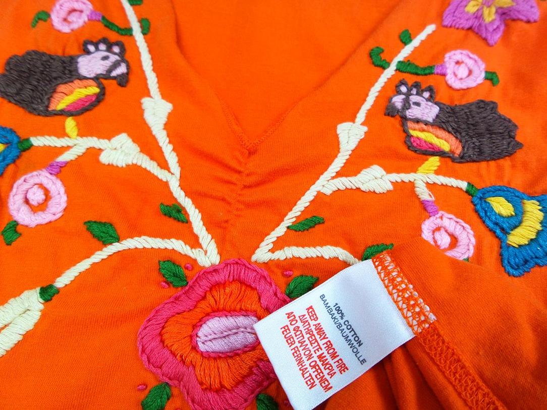20171025_100714.jpg River island Rozmiar 8 (36) Kolor Pomarańczowy Okrągły dekolt Bluzka Krótki rękaw Materiał Bawełna 100%