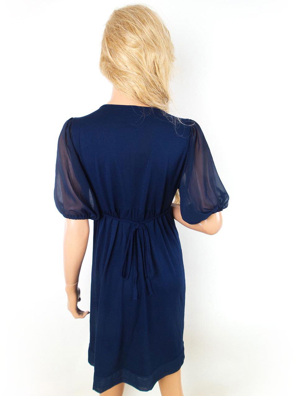 Vero moda Rozmiar M Kolor Granatowy W serek Sukienka Sheath Krótki rękaw Do Kolan Materiał Wiskoza 100% Vero moda Rozmiar M Kolor Granatowy W serek Sukienka Sheath Krótki rękaw Do Kolan Materiał Wiskoza 100%