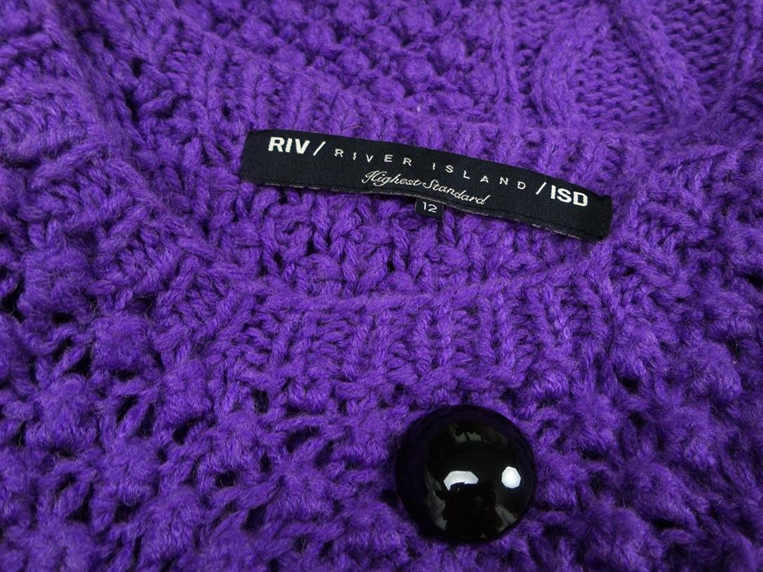 River island Rozmiar 12 Kolor Fioletowy Dekolt U Tunika Bluzka Dzianina Bezrękawnik Materiał Akryl River island Rozmiar 12 Kolor Fioletowy Dekolt U Tunika Bluzka Dzianina Bezrękawnik Materiał Akryl