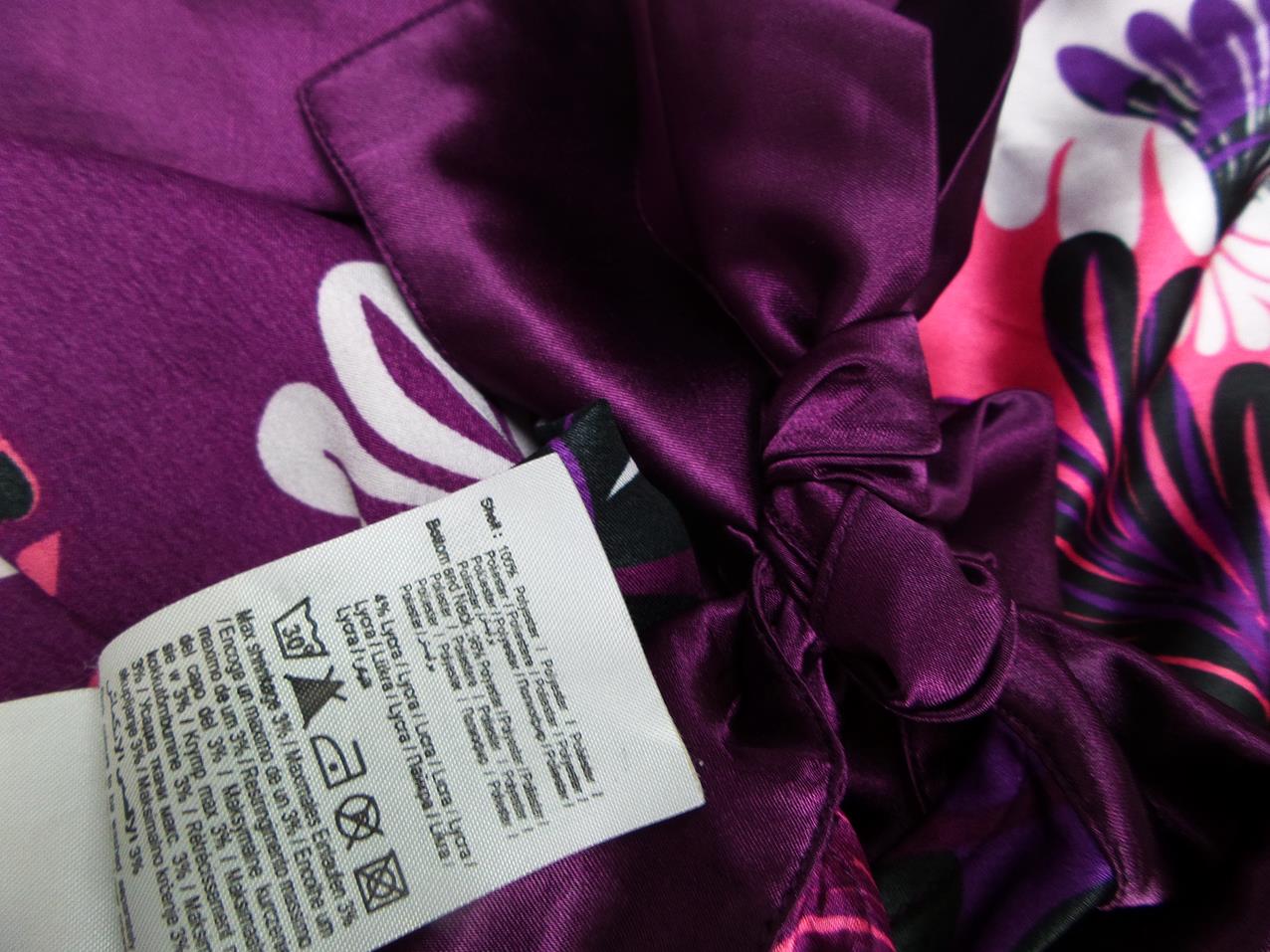 Vero moda Rozmiar M Kolor Fioletowy Roślinny Liście Halter Tunika Bluzka Bezrękawnik