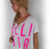 Hollister Rozmiar XS/S Kolor Biały W łódkę T-Shirt Krótki rękaw Materiał Bawełna