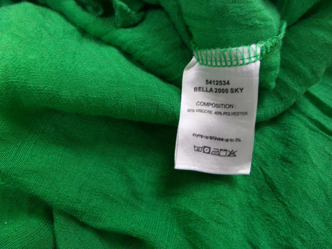 Ze - ze Rozmiar S Kolor Zielony Okrągły dekolt Sukienka Mini Krótki rękaw Krótka Materiał Wiskoza