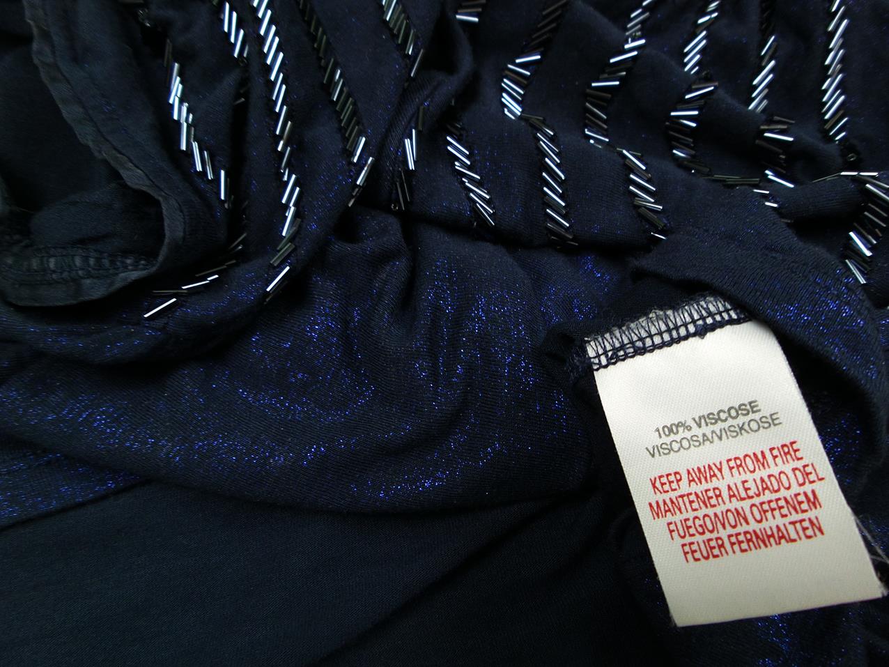River island Rozmiar 38 Kolor Granatowy Drapowany dekolt Tunika Bluzka Krótki rękaw Materiał Wiskoza 100% River island Rozmiar 38 Kolor Granatowy Drapowany dekolt Tunika Bluzka Krótki rękaw Materiał Wiskoza 100%