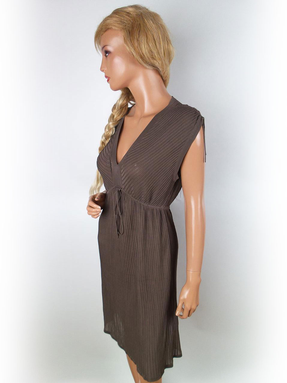 Part two Rozmiar S Kolor Brązowy W serek Sukienka Sheath Krótki rękaw Do Kolan Materiał Wiskoza 100% Part two Rozmiar S Kolor Brązowy W serek Sukienka Sheath Krótki rękaw Do Kolan Materiał Wiskoza 100%