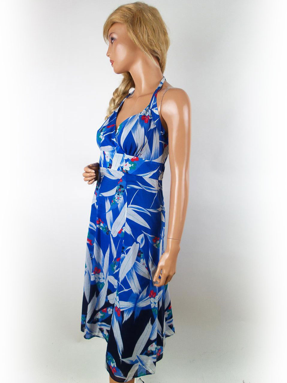 Monsoon Rozmiar 38 Kolor Granatowy Halter Sukienka Letnia Bezrękawnik Midi Materiał Bawełna Monsoon Rozmiar 38 Kolor Granatowy Halter Sukienka Letnia Bezrękawnik Midi Materiał Bawełna