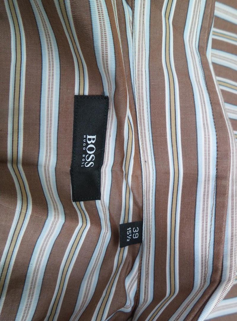 20171116_101703.jpg Hugo Boss Rozmiar 39 Kolor Brązowy Kołnierz Męska Koszula Elegancka Długi rękaw Materiał Bawełna 100%