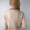 Vintage Rozmiar L Kolor Beżowy Crew Neck Kardigan Zapinany Rękaw 3/4