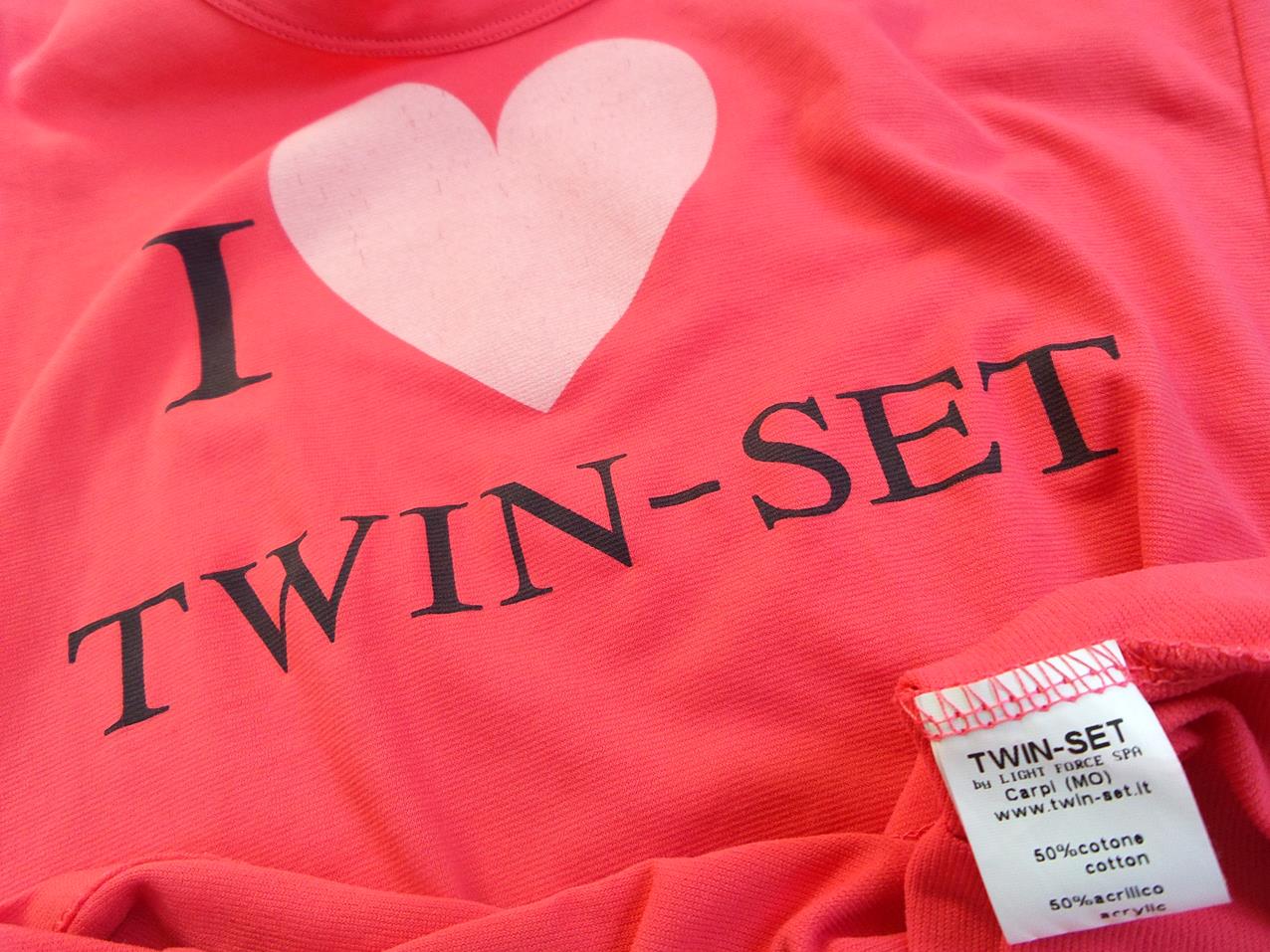 Twin set Simona Barbieri Kolor Różowy Okrągły dekolt T-Shirt Krótki rękaw Materiał Bawełna