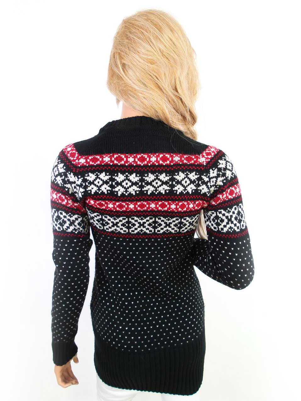 Superdry Rozmiar XS Kolor Czarny Fair Isle Crew Neck Tunika Bluzka Dzianina Długi rękaw Materiał Akryl